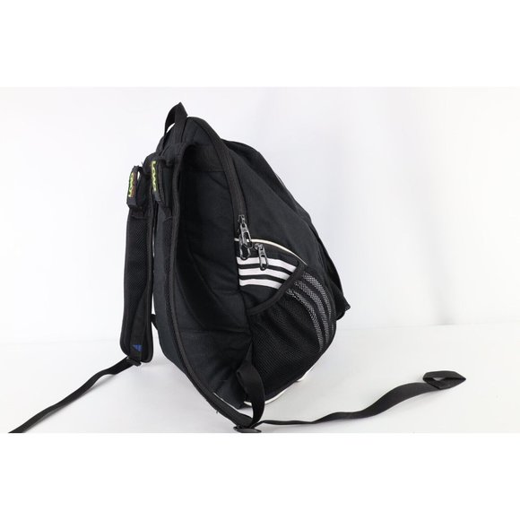 Vintage Adidas Fresh Park Spell Out Striped Soccer Ball Holder Backpack Bag Blue - Picture 7 of 11